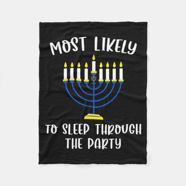 Couverture Polaire Most Likely To Sleep Through Party Hanukkah Group  (Devant)