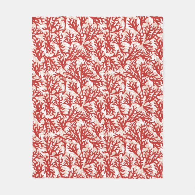 Couverture Polaire Motif 2 de corail rouge (Devant)