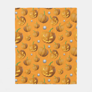 Couverture Polaire Motif 3D Jack O'Lantern et Citrouille