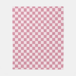 Couverture Polaire Motif à carreaux rose poussiéreux