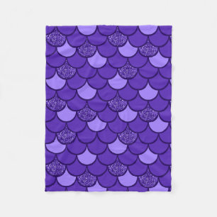 Couverture Polaire Motif à échelle de poisson pourpre avec effet part