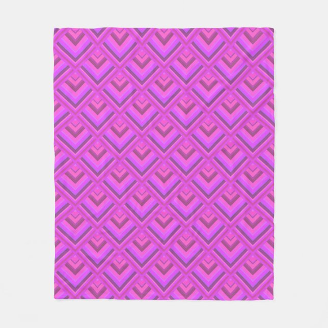 Couverture Polaire Motif à l'échelle des rayures roses (Devant)