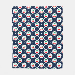 Couverture Polaire Motif à points cerise – Cadeau et décoration rétro