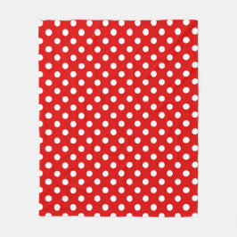 Couverture Polaire Motif à pois blancs sur fond rouge