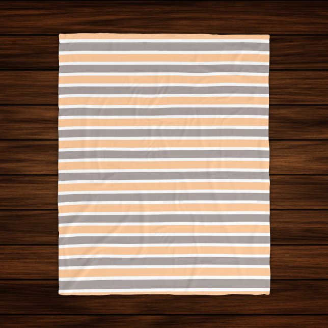Couverture Polaire Motif à rayures gris orange moderne (Créateur téléchargé)