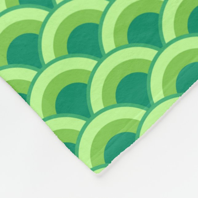 Couverture Polaire Motif à vagues Art déco - vert jade (Coin)