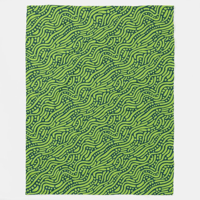 Couverture Polaire Motif Abstrait 110523 - Tons verts (Devant)