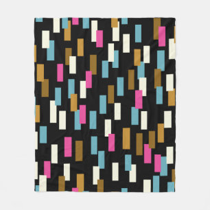 Couverture Polaire motif Abstrait aux formes géométriques texturées. 