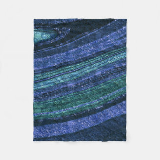 Couverture Polaire motif Abstrait, bleu et vert, texture