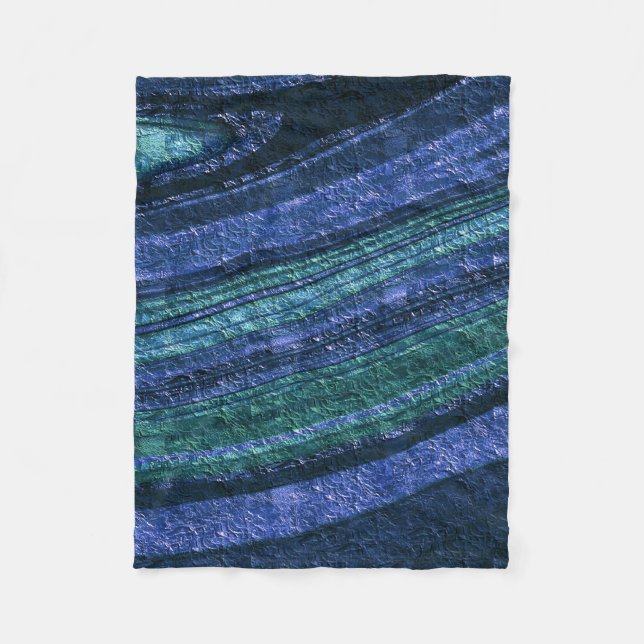 Couverture Polaire motif Abstrait, bleu et vert, texture (Devant)