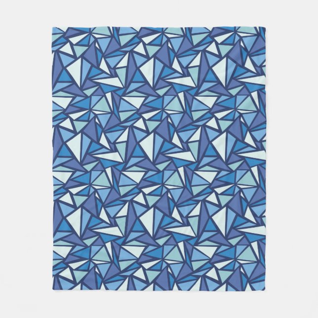 Couverture Polaire Motif Abstrait Blue Ice Crsytal (Devant)