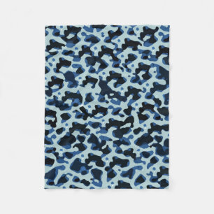 Couverture Polaire Motif Abstrait Camo noir bleu