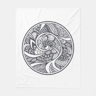 Couverture Polaire Motif abstrait dans le style de Zen-Griffonnage