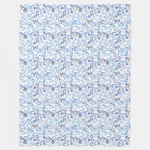 Couverture Polaire Motif Abstrait de la lumière à la courbe bleue fon