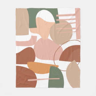 Couverture Polaire Motif Abstrait de ton terrestre