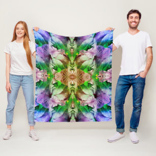 Couverture Polaire Motif abstrait en détresse de fleur d'Hibiscus  
