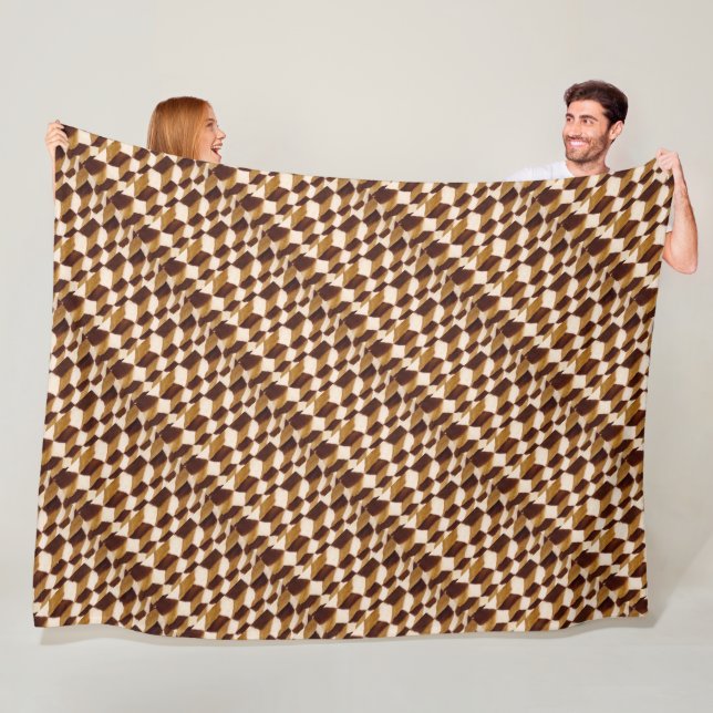 Couverture Polaire Motif Abstrait géométrique traditionnel (En situation)