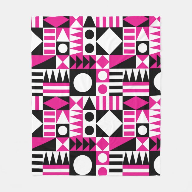 Couverture Polaire Motif abstrait moderne du milieu du siècle. (Devant)
