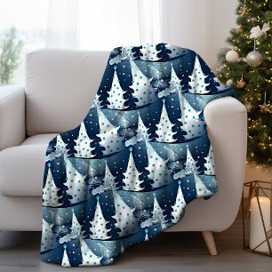 Couverture Polaire Motif abstrait moderne scandinave d'arbre de pin