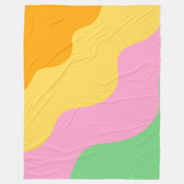 Couverture Polaire Motif Abstrait Pastel (Devant)