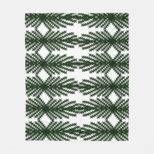 Couverture Polaire Motif Abstrait Personnalisé d'Arbre de Pin Vert Fo