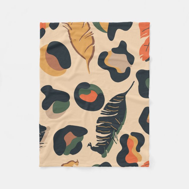 Couverture Polaire Motif Abstrait sans soudure, dos d'animal sauvage (Devant)