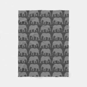 Couverture Polaire Motif africain des silhouettes d'éléphants