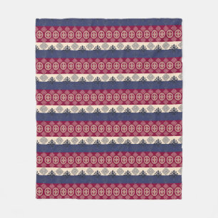 Couverture Polaire Motif africain ethnique avec des simbols d'Adinkra