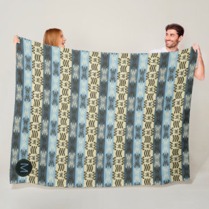Couverture Polaire motif africain tribal ethnique.monogramme. fleece
