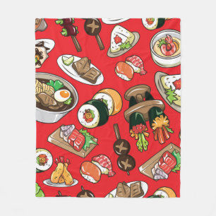 Couverture Polaire motif alimentaire japonais transparent