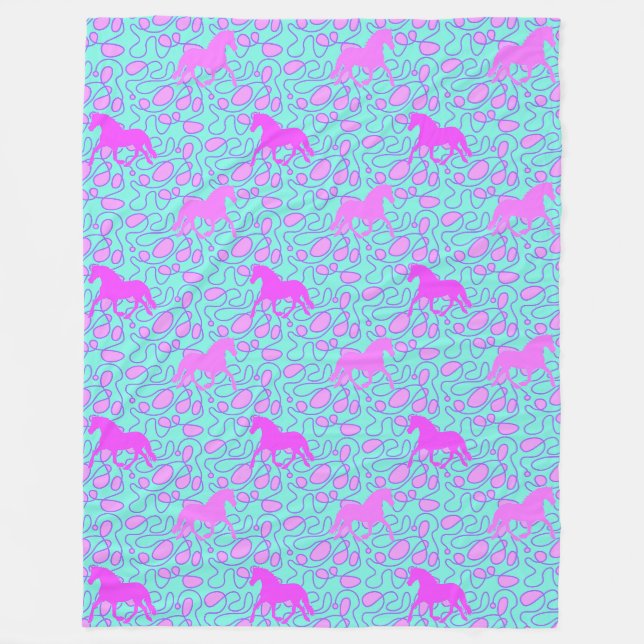 Couverture Polaire Motif animal cool - Cheval Silhouette 1 (Devant)