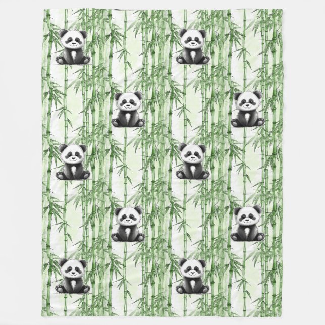 Couverture Polaire Motif animal cool - Cute Panda 1 (Devant)