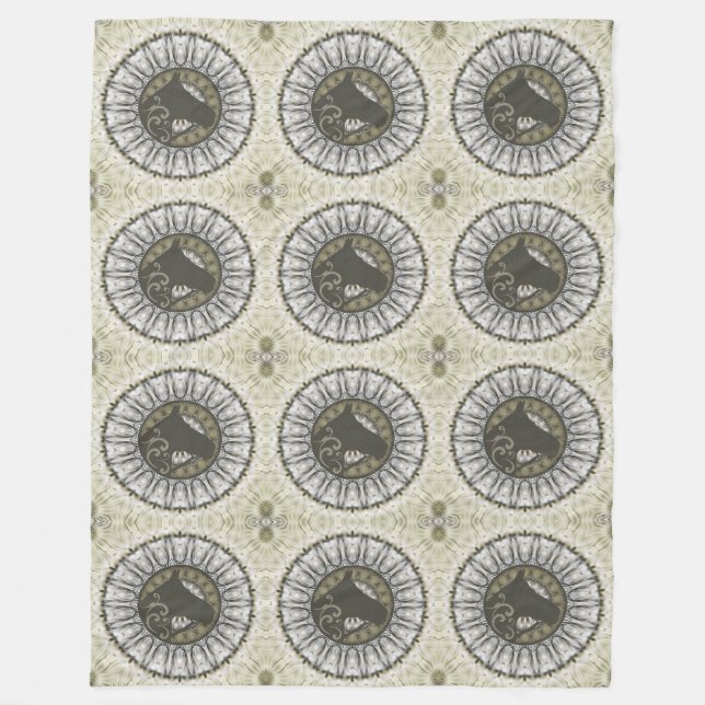 Couverture Polaire Motif animal cool - Mandala Horse 1 (Devant)