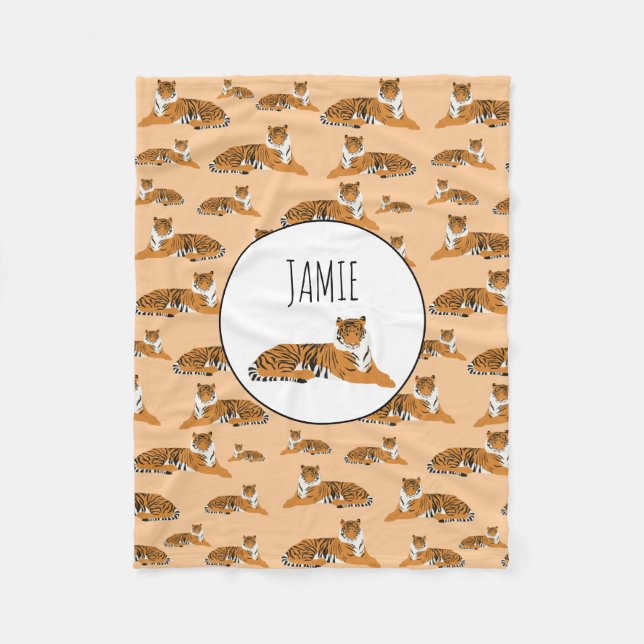 Couverture Polaire Motif animal de tigre de jungle personnalisé (Devant)
