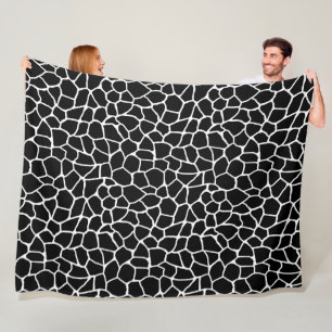 Couverture Polaire Motif animal d'impression noir et blanc de girafe