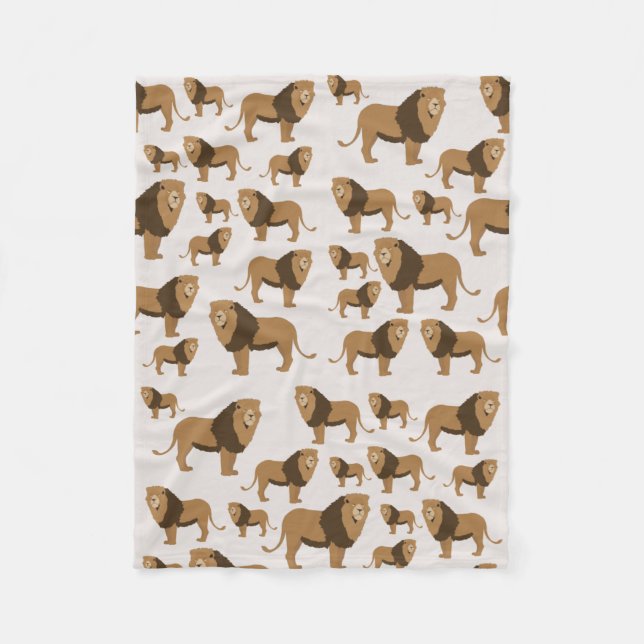 Couverture Polaire Motif animal du lion de la jungle (Devant)