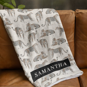 Couverture Polaire Motif animal sauvage de la Jungle Leopard