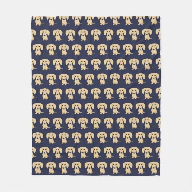 Couverture Polaire Motif aux cheveux courts crème de teckel (Devant)