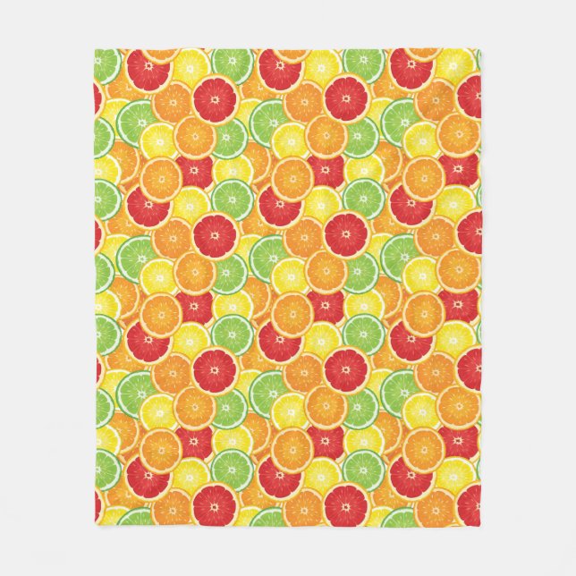 Couverture Polaire Motif avec des agrumes (Devant)