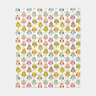 Couverture Polaire motif avec des oiseaux