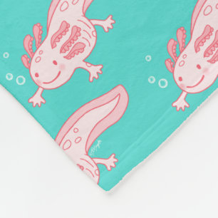 Couverture Polaire Motif Axolotl rose