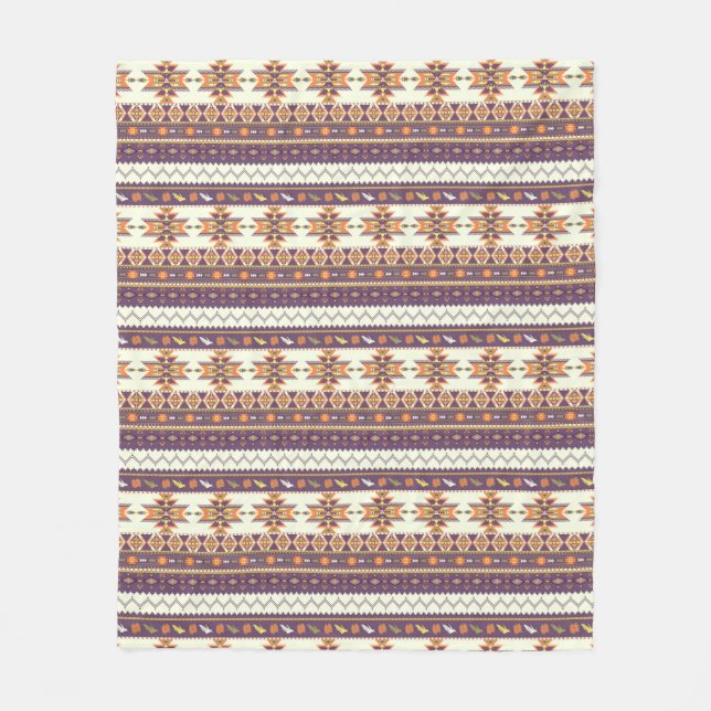 Couverture Polaire Motif aztèque coloré (Devant)