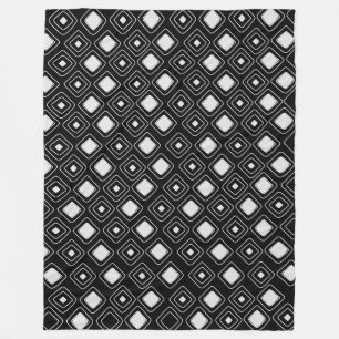 Couverture Polaire Motif Aztèque tribal noir Boho