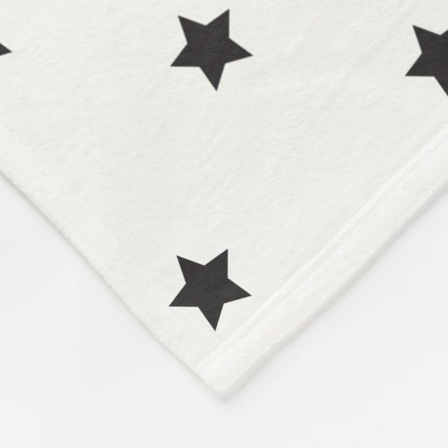 Couverture Polaire Motif Black and White Stars (Coin)