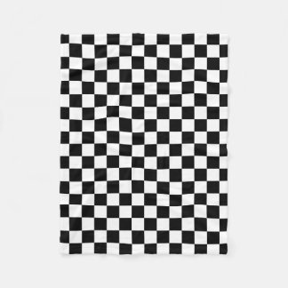 Couverture Polaire Motif blanc de noir classique de damier