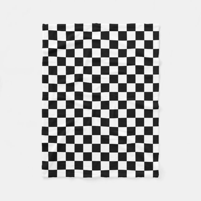Couverture Polaire Motif blanc de noir classique de damier (Devant)