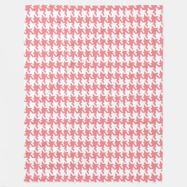 Couverture Polaire Motif blanc et rose De Poule (Devant)