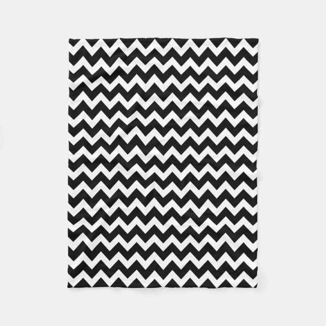 Couverture Polaire Motif blanc noir de Chevron moderne (Devant)