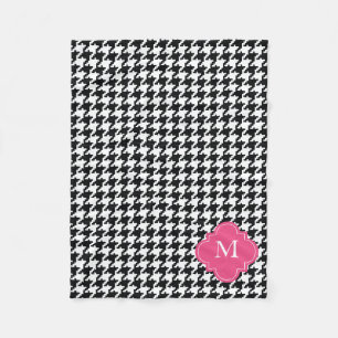 Couverture Polaire Motif blanc noir rose personnalisé de