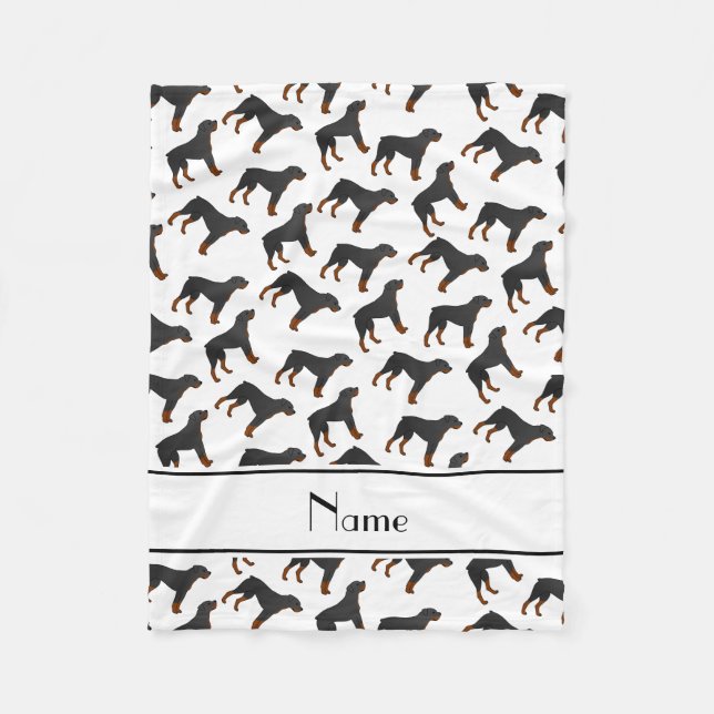 Couverture Polaire Motif blanc nommé personnalisé de chien de (Devant)